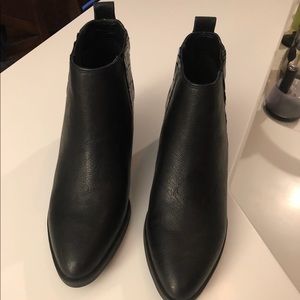 Black Leather Ankle Booties